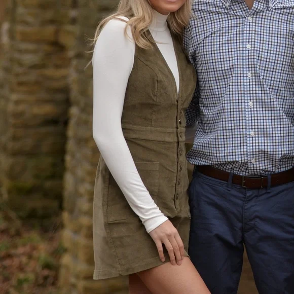 Lulus | Dresses | Wander My Way Corduroy Pinafore Dress | Poshmark